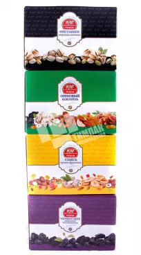 Коробка четырехклапанная для орехов и сухофруктов