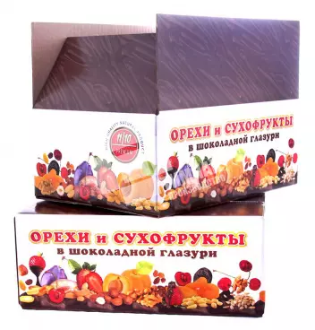 Коробка четырехклапанная для орехов и сухофруктов