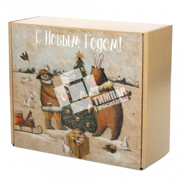 Коробка под мёд  с офсетной печатью