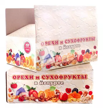 Коробка четырехклапанная для орехов и сухофруктов
