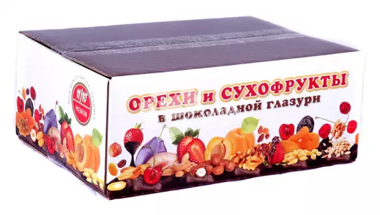 Коробка четырехклапанная для орехов и сухофруктов