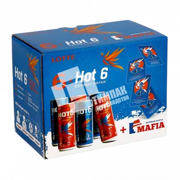 Коробка под 6 банок энергетического напитка Hot